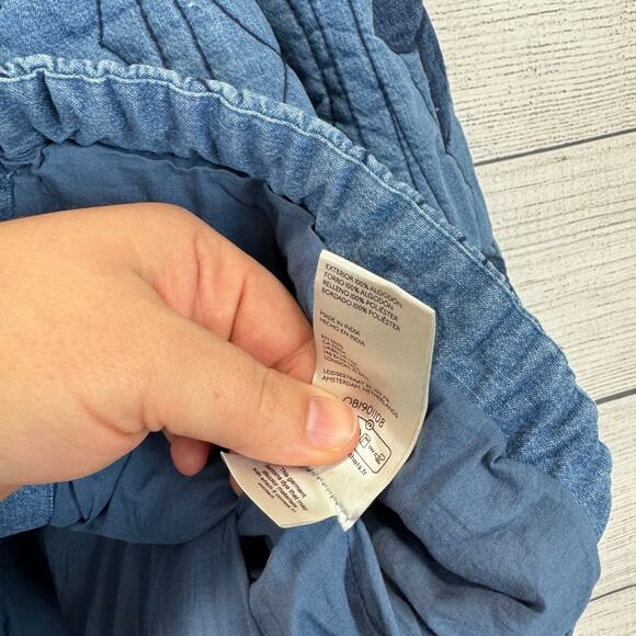 Free People Women's Boho Quinn Quilted Cotton Denim Jacket Size Large - Picture 7 of 9